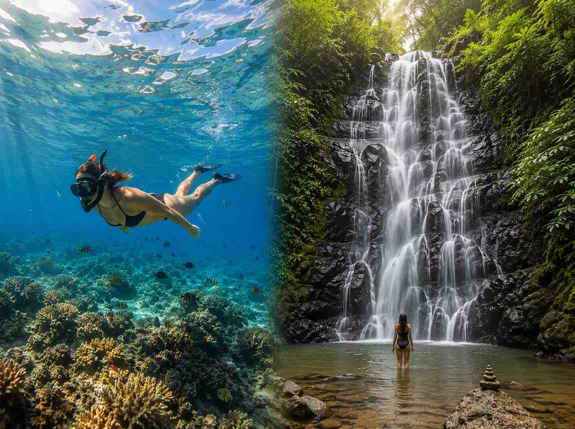 Bali Ocean & Jungle – Blue Lagoon Snorkeling & Kanto Lampo Waterfall