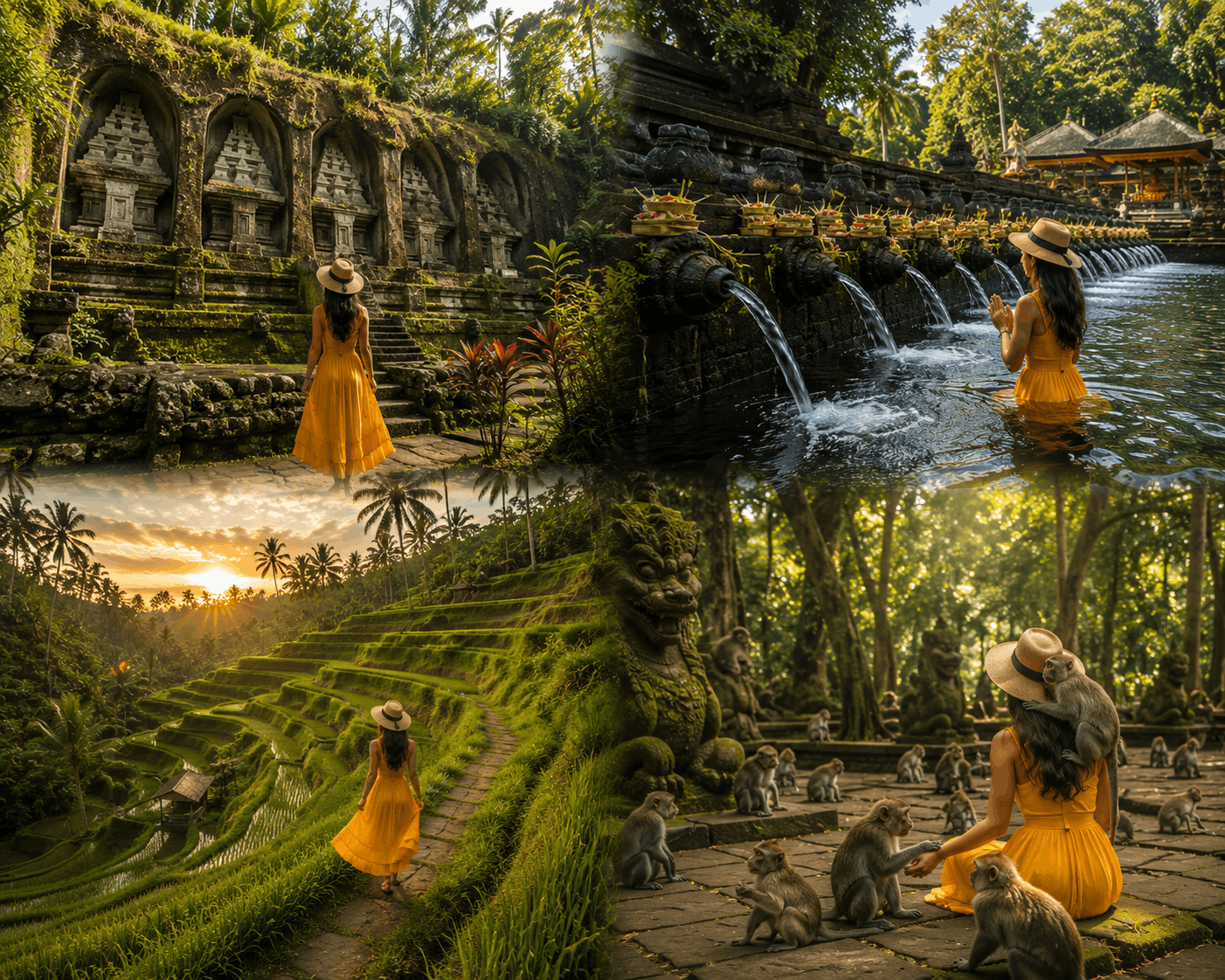 Ubud Monkey Forest, Gunung Kawi & Tirta Empul Tour with Rice Terrace