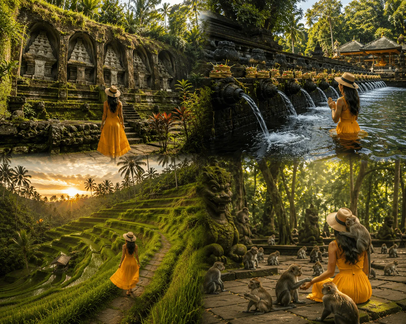 Ubud Monkey Forest, Gunung Kawi & Tirta Empul Tour with Rice Terrace